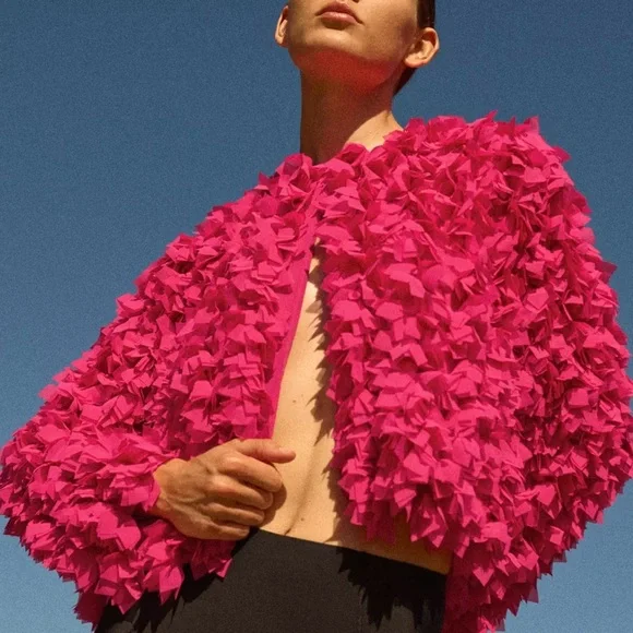 Zara floral texture petal Jacket “ Blogger Fav” - Picture 2 of 5